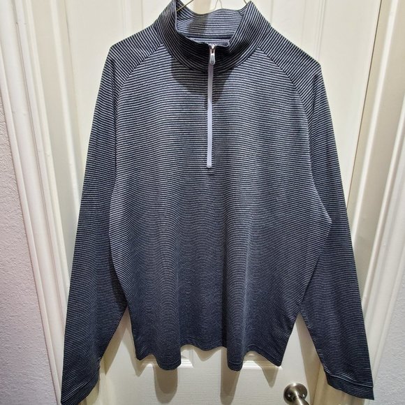 bolle' Golf Thermal Striped Quarter Zip Long Sleeve Pullover Shirt Jacket - Picture 1 of 7